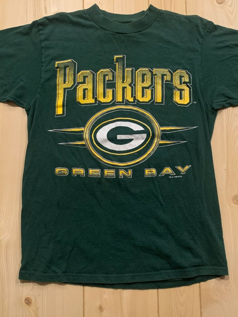Vintage 90s Logo 7 Green Bay Packers NFL Football 1996 Sportswear T-Shirt Size M